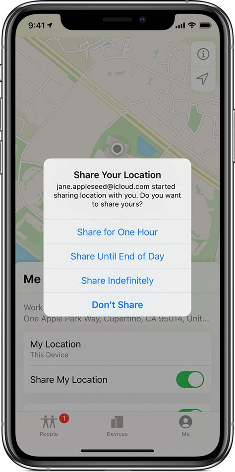 Share your location in Find My on iPhone